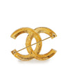 Chanel Gold Plated CC Rhinestone Brooch Secondhand