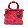 Dior Medium Tweed Fringe Rhinestone Lady Dior Secondhand