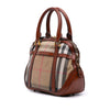 Burberry Small Leather Trimmed House Check Canvas Bridle Orchard Satchel Secondhand