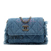 Chanel Fringe Denim Mood Clutch with Chain Secondhand