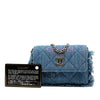 Chanel Fringe Denim Mood Clutch with Chain Secondhand