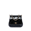 Chanel CC Quilted Patent Frame Flap Clutch with Chain Secondhand