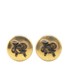 Secondhand Hermès Gold Plated Horn Sellier Clip On Earrings