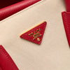 Prada Large Canapa and Saffiano Double Satchel Secondhand
