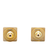 Chanel Gold Plated Square CC Mirror Push Back Earrings Secondhand