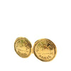 Chanel CC Gold Plated Rue Cambon Round Clip On Earrings Secondhand