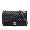 Chanel Jumbo Classic Chevron Lambskin Double Stitch Single Flap Secondhand