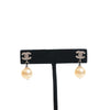 Chanel CC Brass Strass and Faux Pearl Drop Push Back Earrings Secondhand