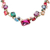 Miu Miu Gold Plated Strass Stone and Leather Choker Necklace Secondhand