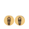 Chanel CC Gold Plated Enamel Button Clip on Earrings Secondhand