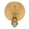 Chanel CC Gold Plated Enamel Button Clip on Earrings Secondhand
