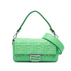 Fendi Zucca Embossed Stitched Leather Baguette Satchel Secondhand