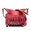 Burberry Small Mega Check Canvas and Suede Fringe Belgrove Bucket Bag Secondhand