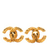 Secondhand Chanel CC Gold Plated Lava Clip On Earrings