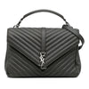 Saint Laurent Large Chevron Sheepskin Monogram College Bag Secondhand