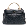Chanel Small Quilted Calfskin and Tweed Top Handle Tote Secondhand