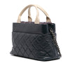 Chanel Small Quilted Calfskin and Tweed Top Handle Tote Secondhand
