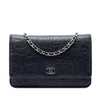 Chanel CC Embossed Lambskin Camellia Wallet On Chain Secondhand