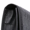 Saint Laurent Croc Embossed Leather Monogram Cassandre Clutch Secondhand