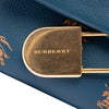 Burberry Medium Equestrian Knight Embroidered Leather Safety Pin Foldover Clutch Secondhand
