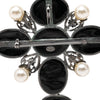 Chanel CC Brass Resin Faux Pearl Cross Brooch Secondhand