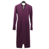 Secondhand Roland Mouret Deep V-Neck Fitted Midi Dress in Plum – EU 34