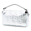 Fendi Medium Metallic Leather Embossed FF Baguette Satchel Secondhand