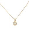 Dior Gold Plated Strass Teardrop Pendant Necklace Secondhand