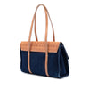 Secondhand Burberry Denim and Embossed Leather Handbag