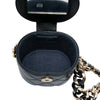 Chanel Mini Quilted Lambskin Round Vanity Case with Chain Secondhand