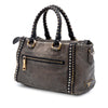 Prada Craquele Leather Studded Satchel Secondhand