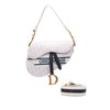 Dior Perforated Oblique Embossed Calfskin Saddle Bag Secondhand
