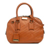 Burberry Small Heritage Grain Check Embossed Leather Orchard Bowling Bag Secondhand
