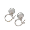 Chanel Silver Plated Hoop Drop Earrings Secondhand