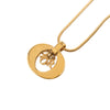 Dior Gold Plated Logo Oval Pendant Necklace Secondhand
