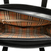 Burberry House Check Trimmed Leather Handbag Secondhand