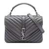 Saint Laurent Medium Chevron Sheepskin Monogram College Satchel Secondhand