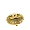 Chanel CC Gold Plated Round Pin Brooch Secondhand