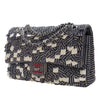 Chanel Medium Classic Canvas Sequin Stripes Double Flap Secondhand