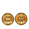 Chanel Gold Plated Gripoix Round Clip On Earrings Secondhand