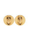 Secondhand Chanel Gold Plated and Enamel CC Round Button Clip On Earrings