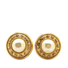 Chanel Gold Plated Faux Pearl Clip on Earrings Secondhand
