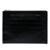 Saint Laurent Croc Embossed Leather Clutch Secondhand