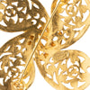 Chanel Gold Plated CC Fretwork Clover Brooch Secondhand