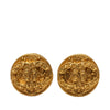 Chanel CC Gold Plated Arabesque Round Clip On Earrings Secondhand
