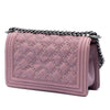 Chanel Old Medium Quilted Crumpled Calfskin Studded Boy Flap Secondhand