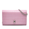 Alexander McQueen Small Crocodile Embossed Calfskin Skull Crossbody Secondhand