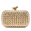 Bottega Veneta Metallic Lambskin Intrecciato Knot Minaudiere Clutch Secondhand