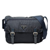 Prada Tessuto Zip Double Buckle Messenger Bag Secondhand