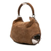 Gucci Large Crest Embossed Suede Indy Hobo Secondhand